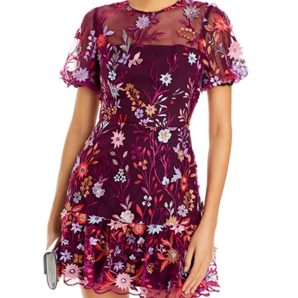 Milly Yasmin Tropic Embroidered Mini Dress